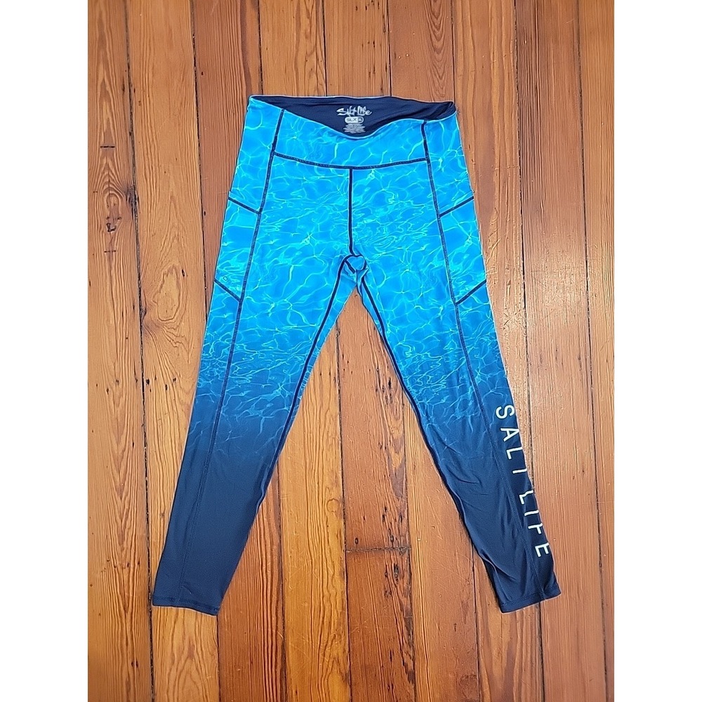 Salt Life Calm Water Leggings SLX Womens XL Wicking Supportive Waist Band Summer